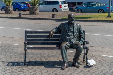 VENTSPILS, LATVIA, 9 Haziran 2019: Parklar, anıtlar ve sokaklar.