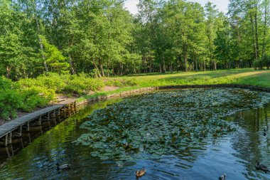 VENTSPILS, LATVIA, 9 Haziran 2019: Parklar, anıtlar ve sokaklar.