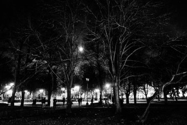 Riga, Letonya, 11.16.2018. Işık festivali 'Staro Riga'.