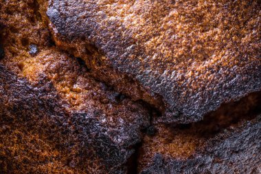 Ekmek kabuğuna bulanmış. Makro görünüm.