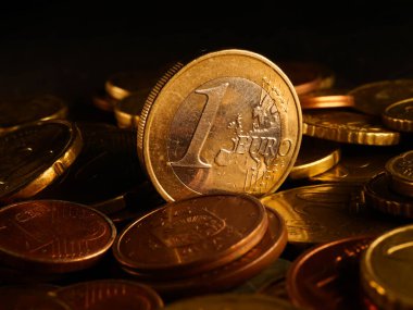 Avrupa parası, tam ekran avroluk bozuk para yığını