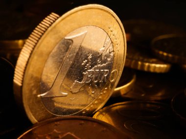 Avrupa parası, tam ekran avroluk bozuk para yığını