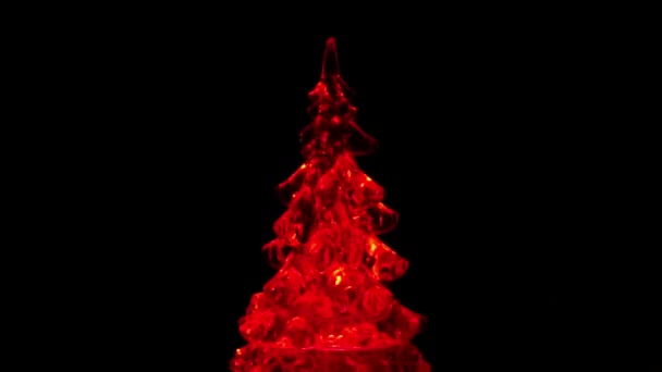 Albero Natale Luce Led Colore Rosso Albero Natale Rosso Concetto — Video Stock