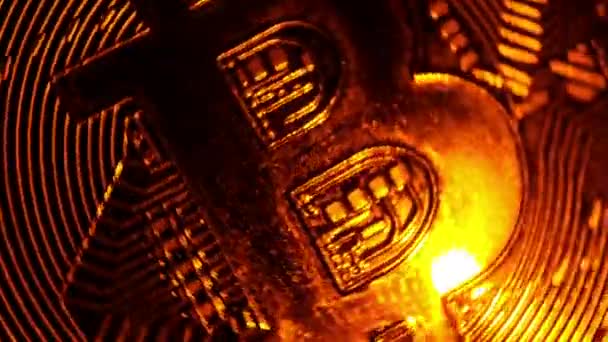 Crypto Valuta Goud Bitcoin Roteren Met Klok Mee Btc Bit — Stockvideo