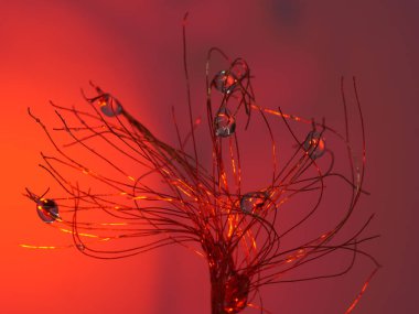 Soyut Makro Fotoğraf Damlacıkları, Cam ve Metal