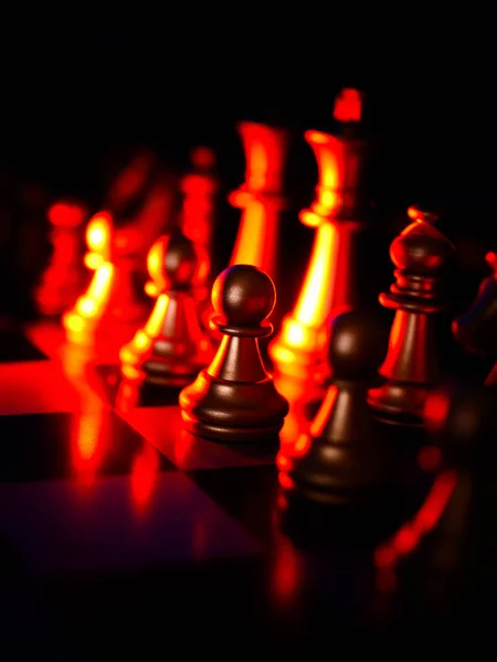 Golden Chess Board Game Strategy Ideas Concept Business Futuristic Graphic — Stock Photo, Image