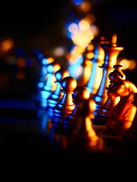 Золотая Шахматная Доска Концепция Стратегии Бизнес Футуристическая Графическая Икона — стоковое фото