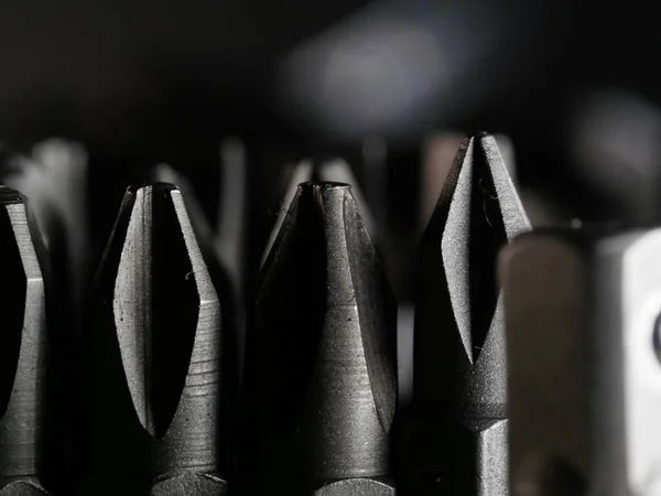 Display of tools shop marketing for home and auto repair. Selective focus. Macro.