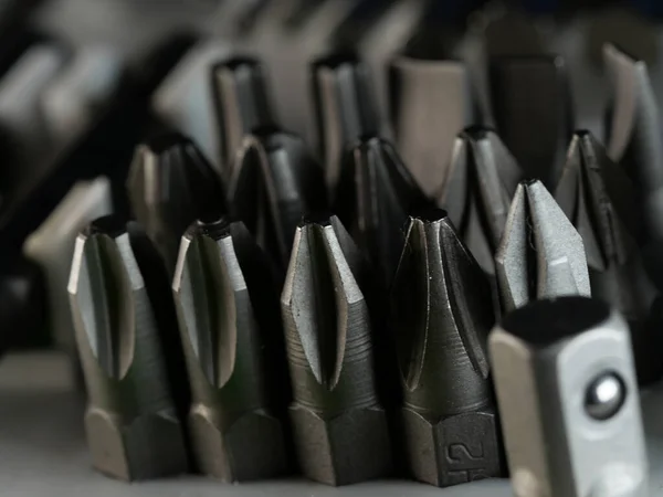 Display of tools shop marketing for home and auto repair. Selective focus. Macro.