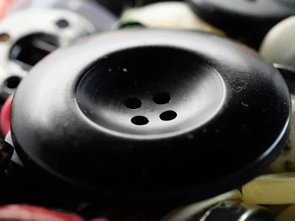 Colección Botones Surtidos Ropa Repuesto Macro Dof — Foto de Stock