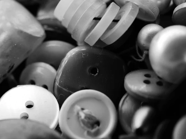 Коллекция Разнообразных Кнопок Запасной Одежды Макро Dof — стоковое фото