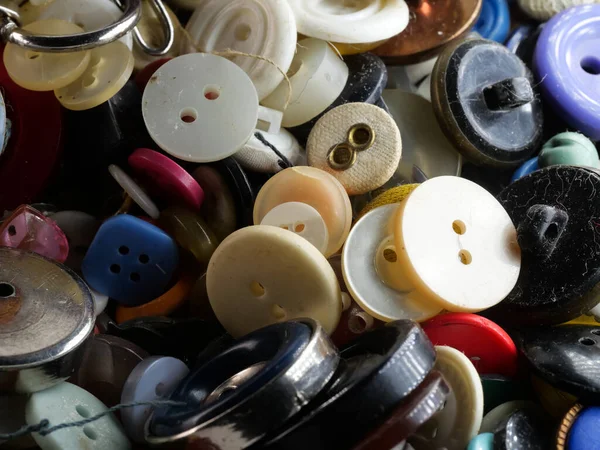 Collection Assorted Spare Clothes Buttons Macro Dof Stock Image