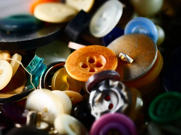 Collection Assorted Spare Clothes Buttons Macro Dof Stock Picture