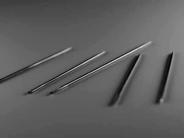 Needle Sewing White Background Dof Selective Focus — Stock Photo, Image