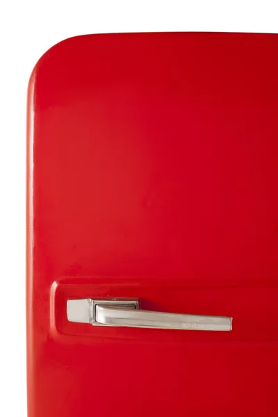 Червоний старовинний холодильник ізольований на білому тлі Ліцензійні Стокові Зображення
