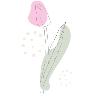 Düz soyut lale çiçeği ikonu vektör resmi