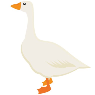 Kaz kümes hayvanları simgesi düz tasarım vektör resmi