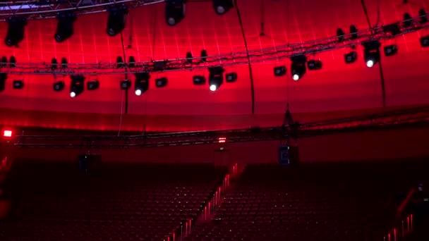 Iluminación en el estadio de conciertos — Vídeo de stock
