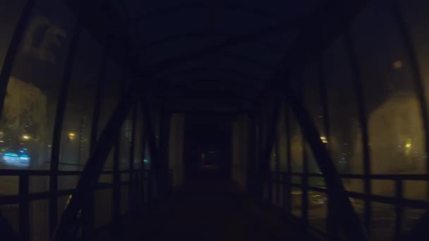 Aterrador paso peatonal por la noche — Vídeo de stock