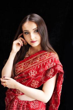 Güzel Hintli kadın.