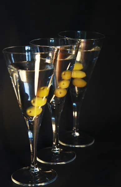 Tři martini koktejlů — Stock fotografie