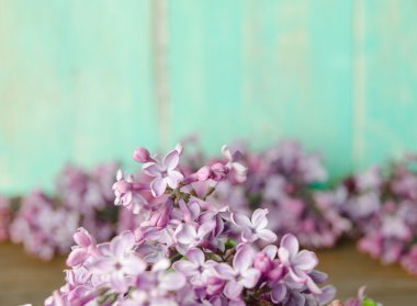 Leylak ahşap arka plan üzerinde