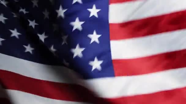 Achtergrond Vlag Van Verenigde Staten Van Amerika Zwaaiend Wind — Stockvideo