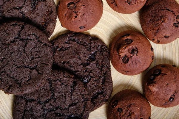 Fundo Biscoitos Chocolate Chip Americano Biscoitos Chocolate Chip — Fotografia de Stock