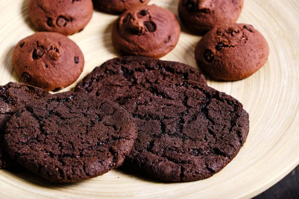 Biscuits Aux Pépites Chocolat Cookies Américains Aux Pépites Chocolat — Photo