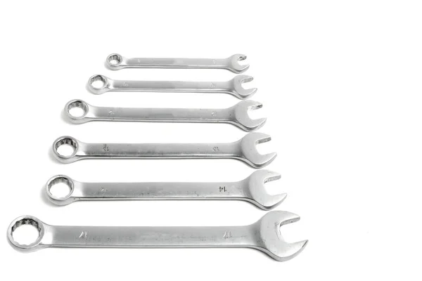 Set Wrenches White Background — Stock Photo, Image