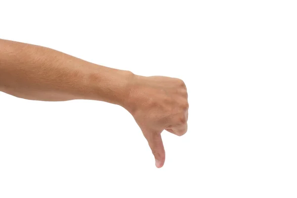 Жест Мужской Руки Пальцев Белом Фоне Изоляте Знаки Символы — стоковое фото