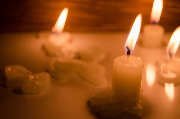 Luz de vela quente — Fotografia de Stock