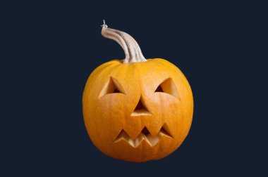 Kabak halloween Jack O'Lantern izole siyah