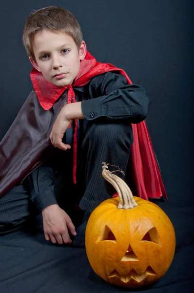 Boy dressed like vampire for Halloween party — Stock Photo, Image