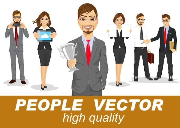 Emberek vektor üzleti karakterekkel — Stock Vector