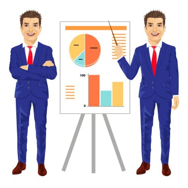 işaret ve mali kavramı açıklamak flip kurulu ayakta olgun iş adamı