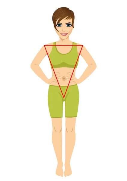 Woman with a triangular body shape — Stock Vector
