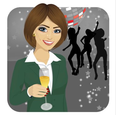 Şampanya disko parti holding iş kadını