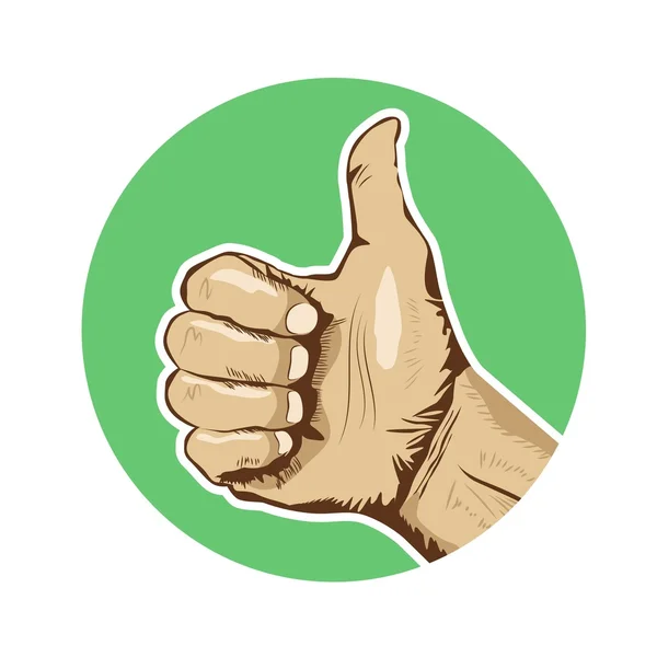 Closeup of human hand giving thumbs-up — Stock Vector