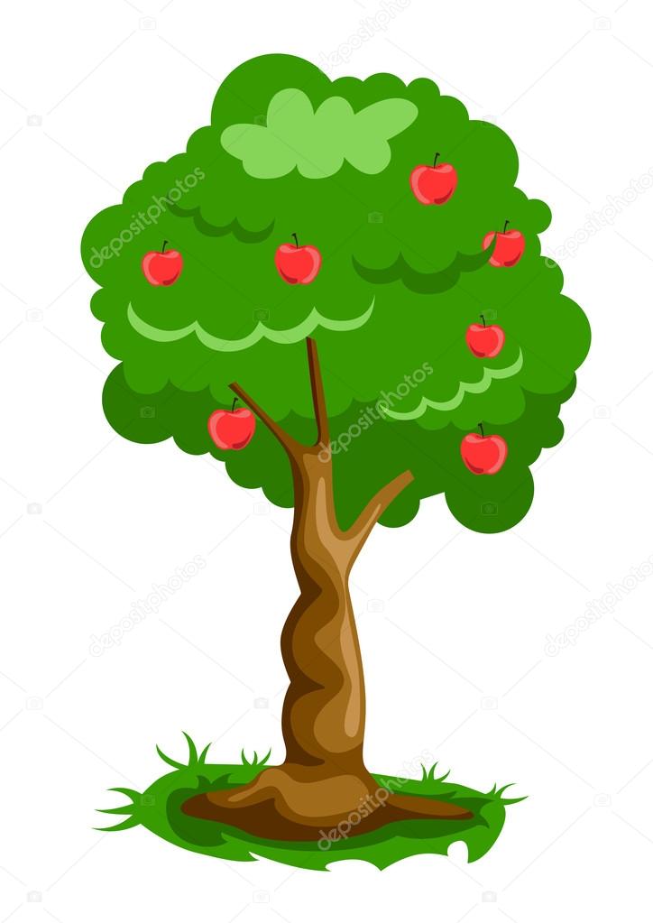 Pohon apel Stok Vektor Ilustrasi Pohon apel Bebas Royalti