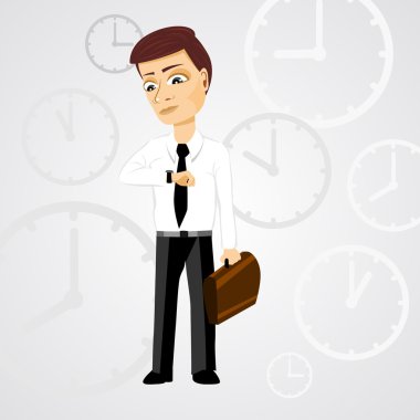 zaman kontrol evrak çantası ile iş adamı