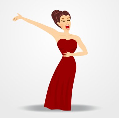 young beautiful opera singer clipart