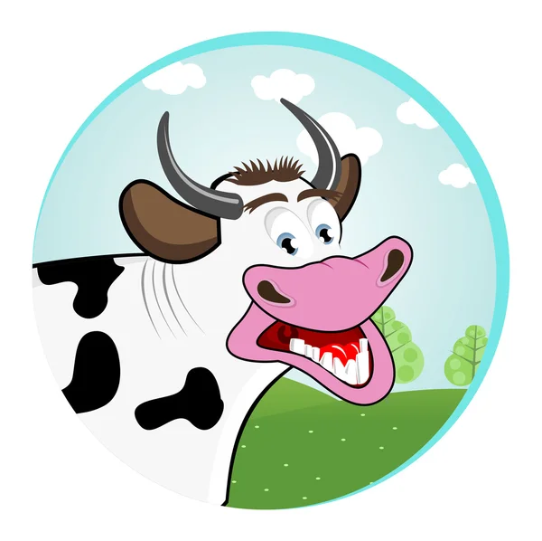 Smiling happy funny cow — Stock Vector