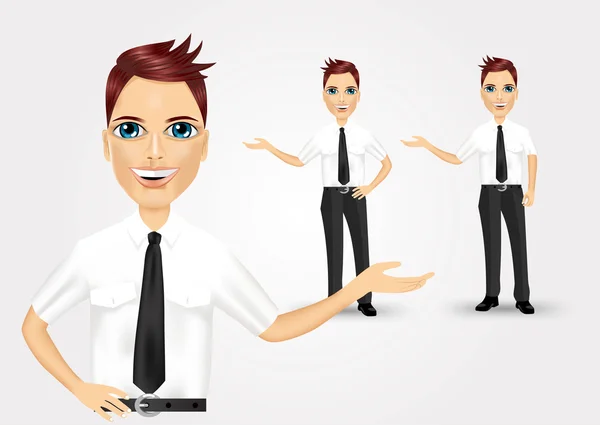 Business man showing something interesting Royalty Free Stock Vectors