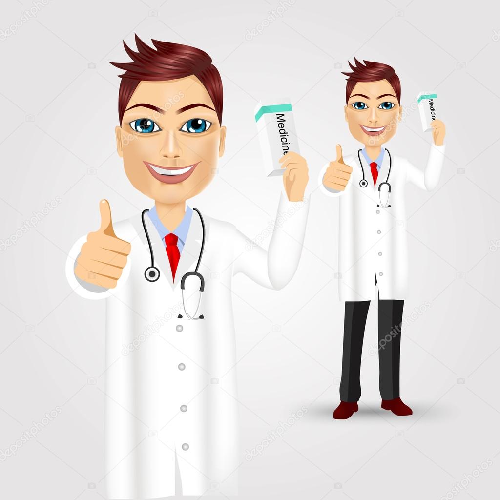 young doctor giving thumbs up 