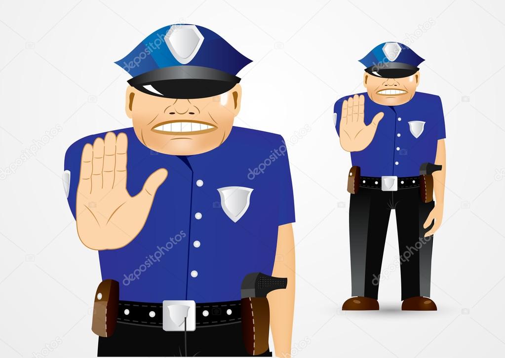 policeman showing stop gesture