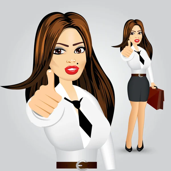 Businesswoman giving thumbs up — Stock Vector