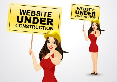 kadın ve inşaat mesaj altında Web sitesi