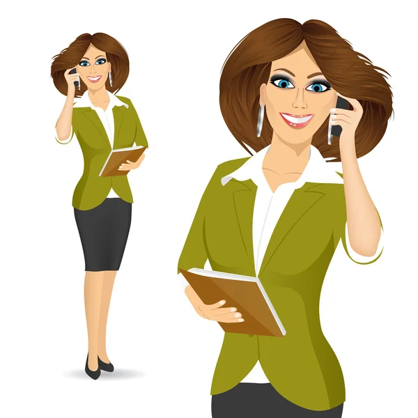 Businesswoman talking on the phone — Stock Vector