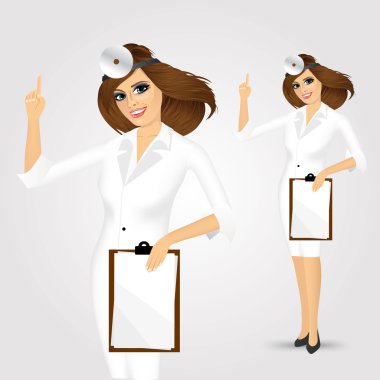 medicine doctor woman with clipboard